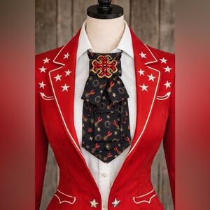 Circle S Western Necktie Necklace Brooch and Chain Rodeo Horse Equestrian